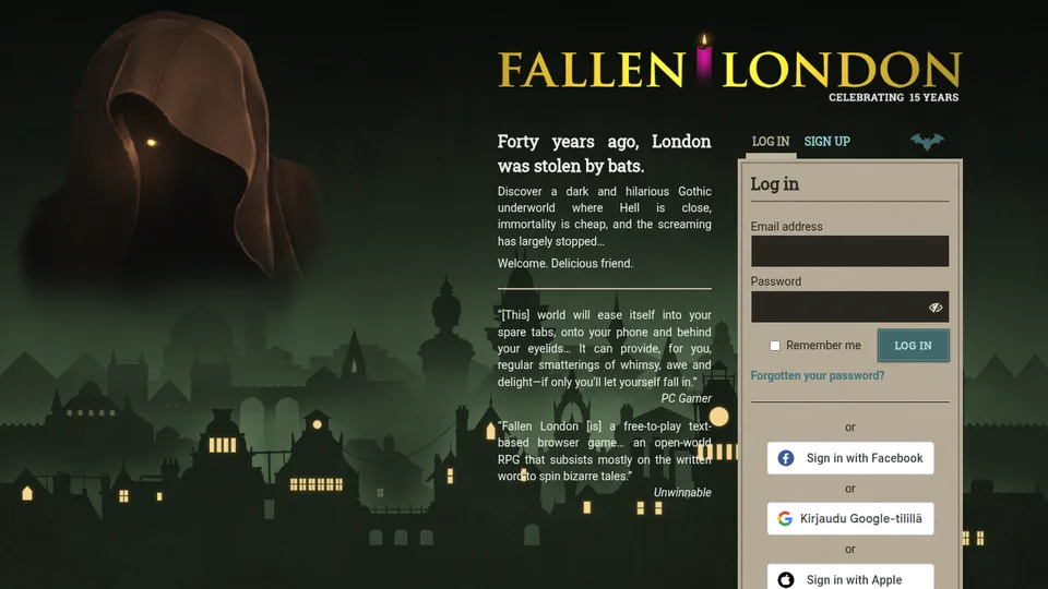 Fallen London home page